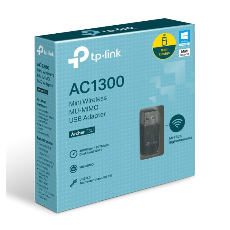 TP-LINK ARCHER T3U - Adaptador USB Mini Doble Banda Inalámbrico AC1300 , AC1300 (400 Mpbs en la banda de 2.4GHz y 867 Mbps en la banda de 5GHz) de velocidad inalámbrica con la próxima generación de Wi-Fi - 802.11ac , MU-MIMO , Puerto USB 3.0. image 10